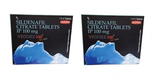 Sildenafil Citrate 100 Mg Vigore 4 Pcs Sexual Tablets for Men (Set of 2)