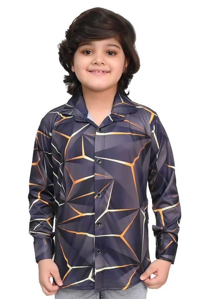 Full Sleeves Printed Shirt for Boys (Multicolor, 5-6 Years) (Pack of 2)