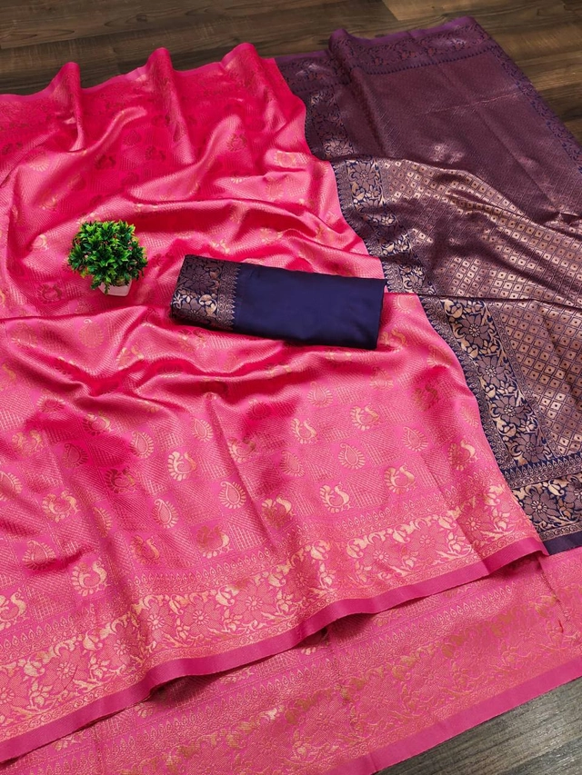 Banarasi Silk Woven Design Saree for Women (Multicolor, 6.3 m)