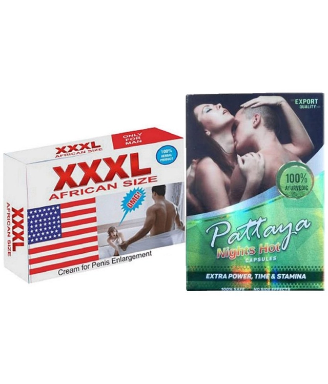 Combo of XXXL African Size Cream (20 g) & Dr. Chopra Original Pattaya Nights 10 Pcs Capsules (Set of 2)