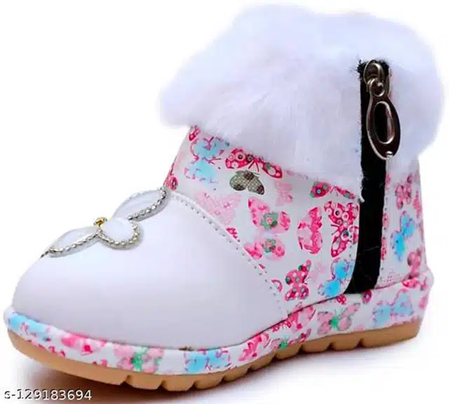 Boots for Girls (White, 18-21 Months)