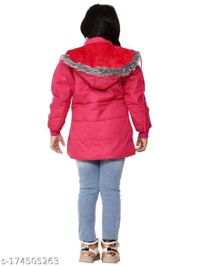 Polyester Jacket for Girls (Pink, 12-18 Months)