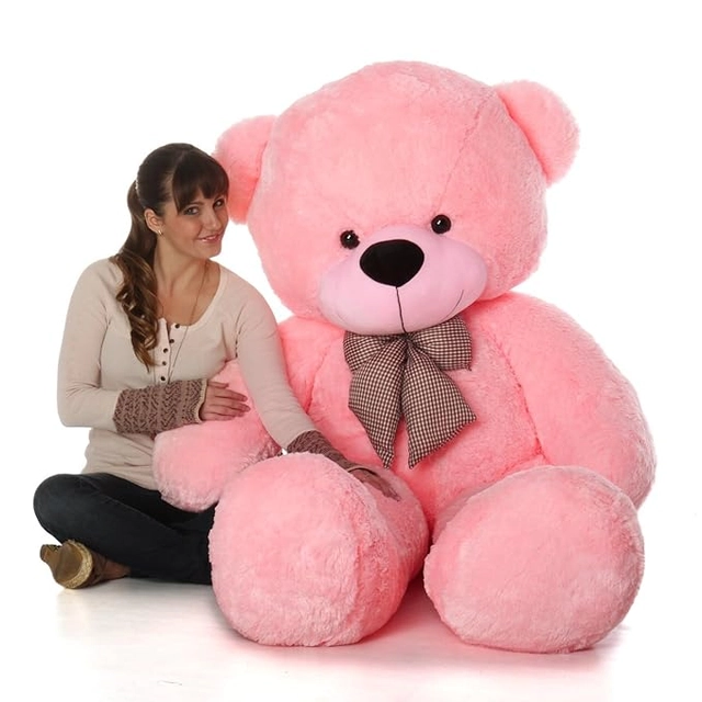 RK LOVELY Stuffed Spongy Cute Teddy Bear with Neck Bow (Pink Color, 2 Feet, Pack of 1)