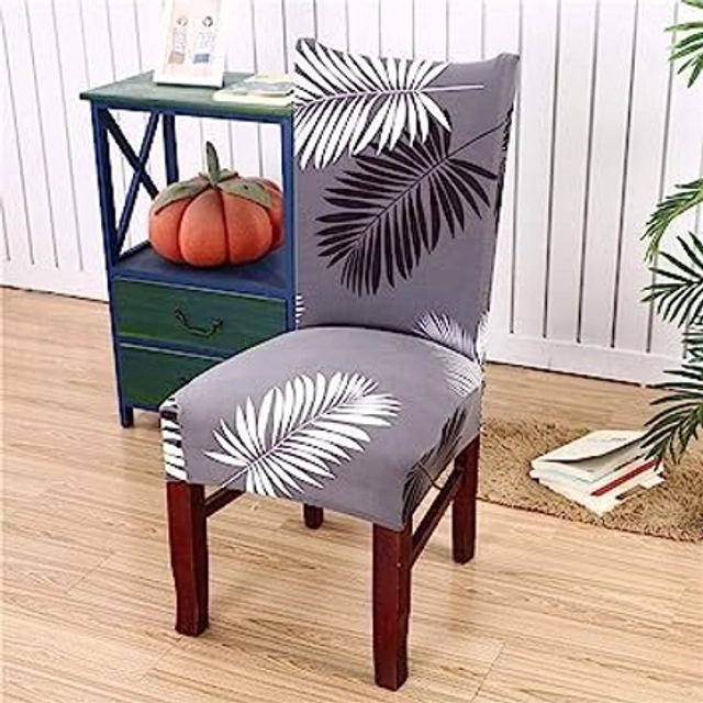 Polycotton Printed Chair Cover (Grey, 45x50 inches)