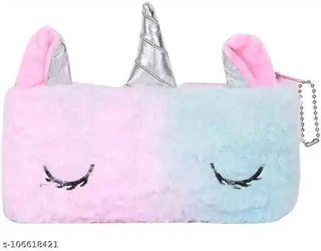 Unicorn Fur Pouch for Girls (Multicolor)