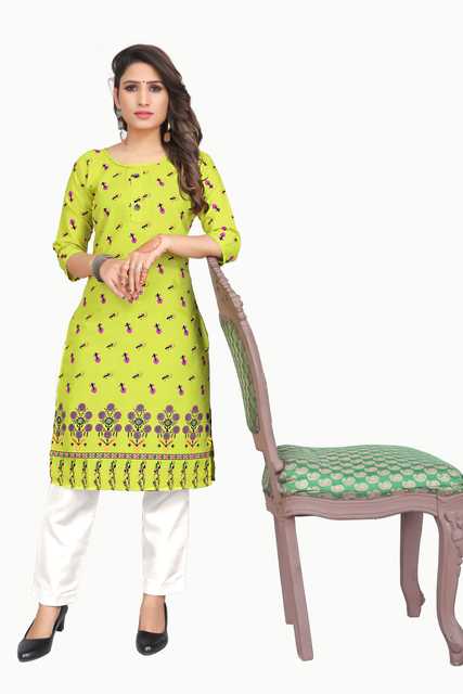 Trendy Rayon Kurti For Women (Green, L) (M-1646)
