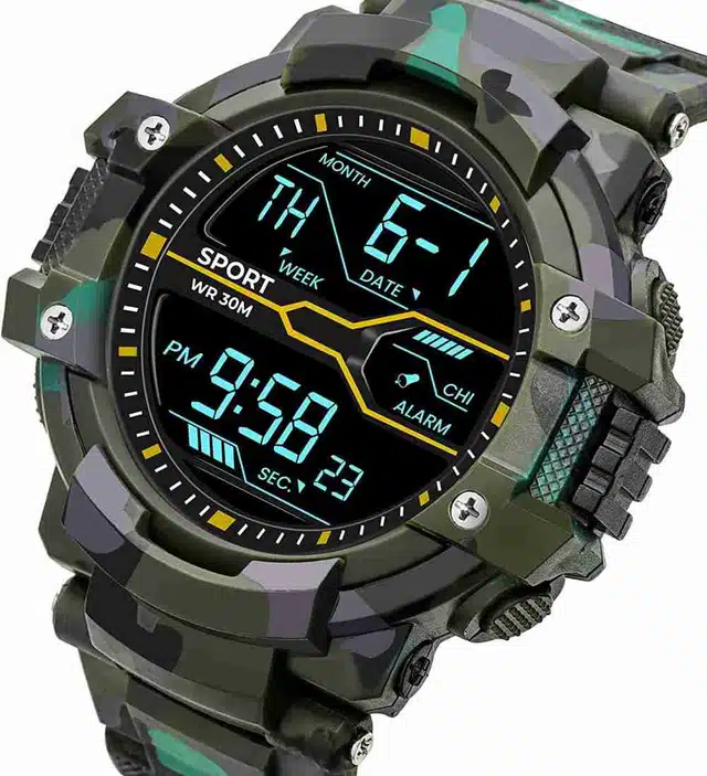 Kids Digital Army Sports Watch (Green)