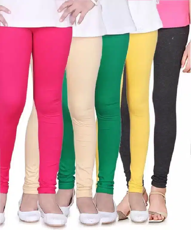 Solid Leggings Combo for Girls (Pack of 5) (Multicolor, 15-16 Years)