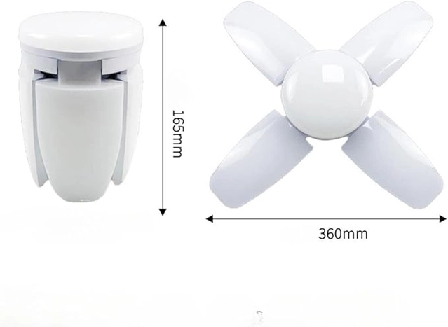 Foldable Fan Blade Shaped LED Ceiling Light Bulb (White, 25 W)