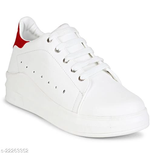 Casual Shoes for Women (White & Red, 3)