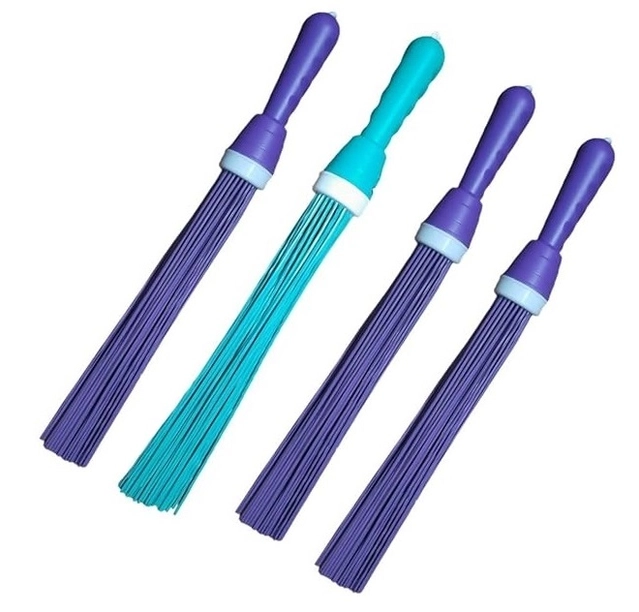 Plastic Brooms Bathroom & Home Floor Cleaning (Multicolor, Pack of 4)