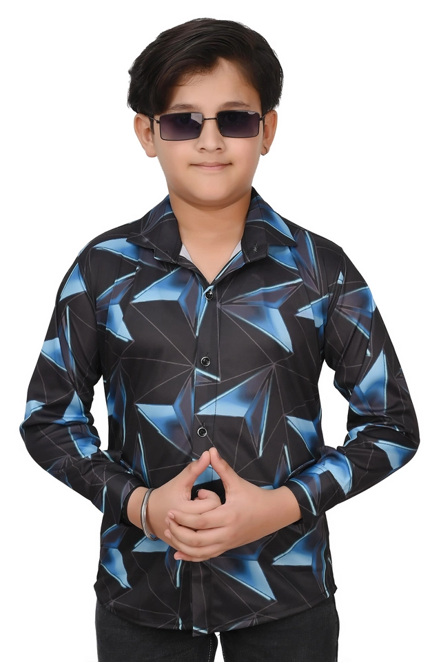 Full Sleeves Printed Shirt for Boys (Multicolor, 5-6 Years) (Pack of 2)