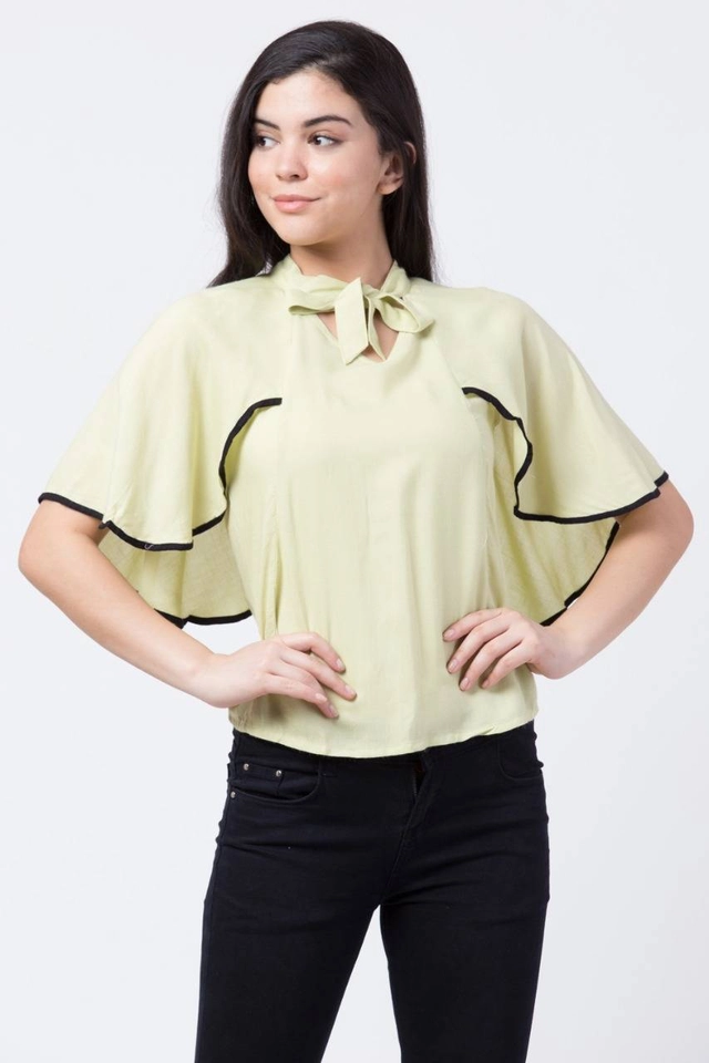 Cotton Solid Top for Women (Cream, S)