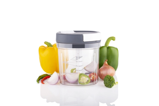 Plastic Manual Vegetables Chopper (Multicolor, 1000 ml)