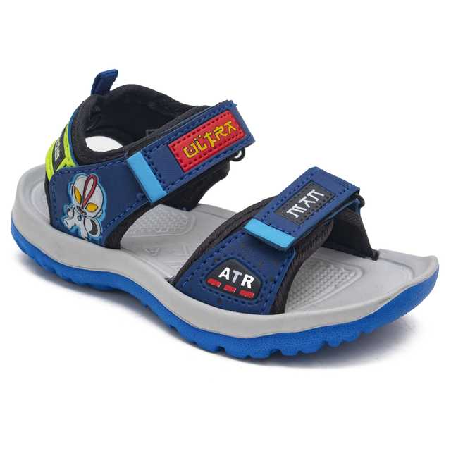 Foot Trends Kids Stylish Welcro M-Series-4 Sandal For Boys (Blue, 1) (DE-7)