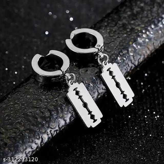 Hinged Earrings for Men (Silver, Set of 1)