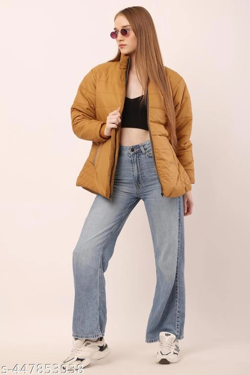 Nylon Jacket for Women (Mustard, L)