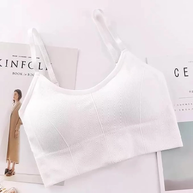 Cotton Padded Bra for Women (White, Free Size)