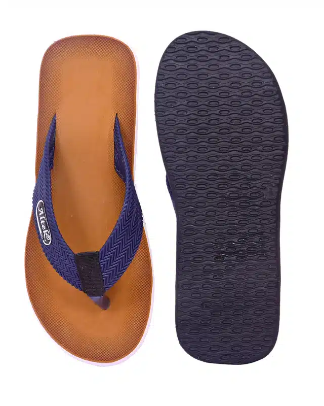 Flip Flops for Men (Navy Blue, 6)