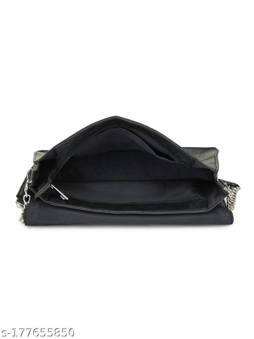 Synthetic Sling Bag for Women (Black, )