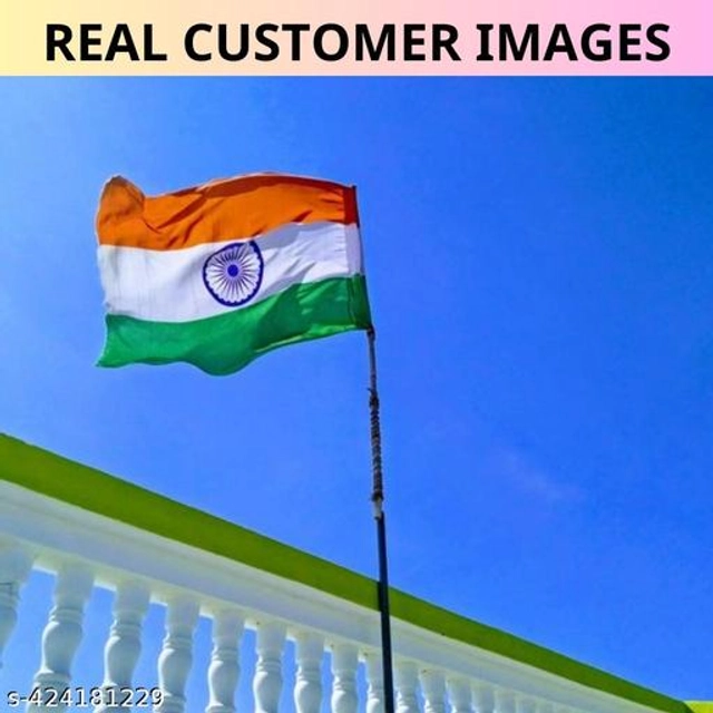 Fabric Indian Flag (Multicolor, 60x40 inches) (Pack of 2)