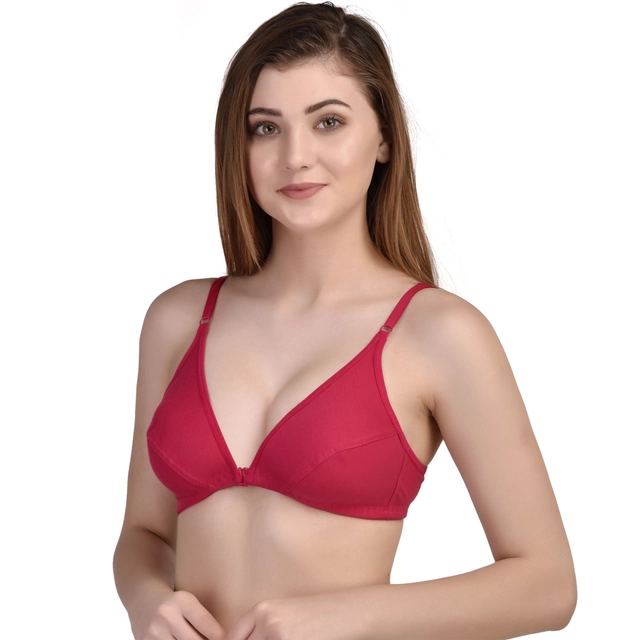 Cotton Solid Non Padded Bras for Women (Multicolor, 30) (Pack of 2)