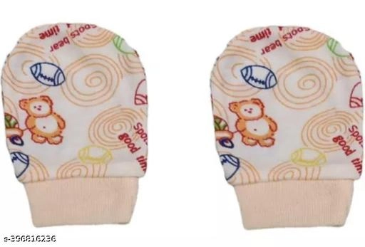 Cotton Gloves for Kids (Multicolor, 0-3 Months) (Set of 6)