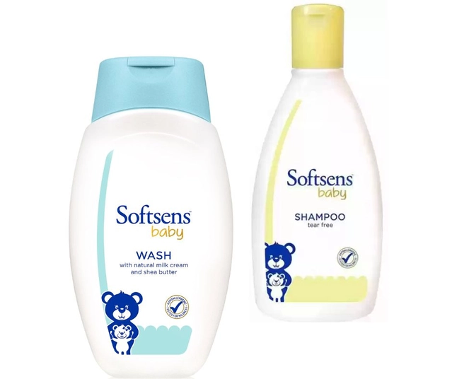 Softsens Baby Wash with Softsens Baby Shampoo (2x200 ml, Set of 2)