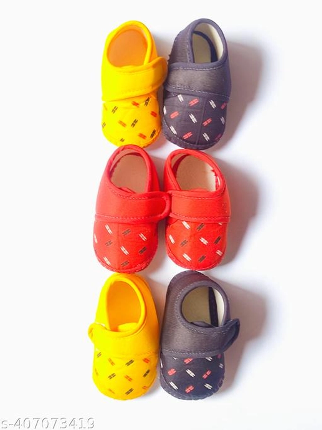 Shoes for Infants (Multicolor, 0-3 Months) (Pack of 3)