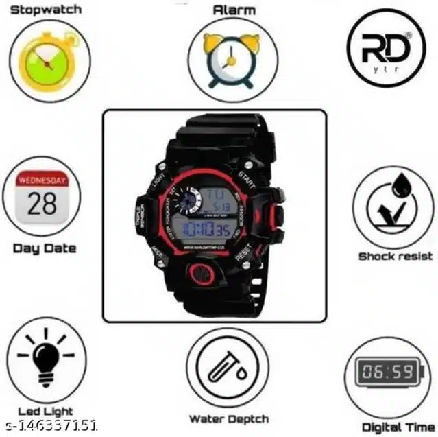 Digital Sports Watch for Men (Multicolor)