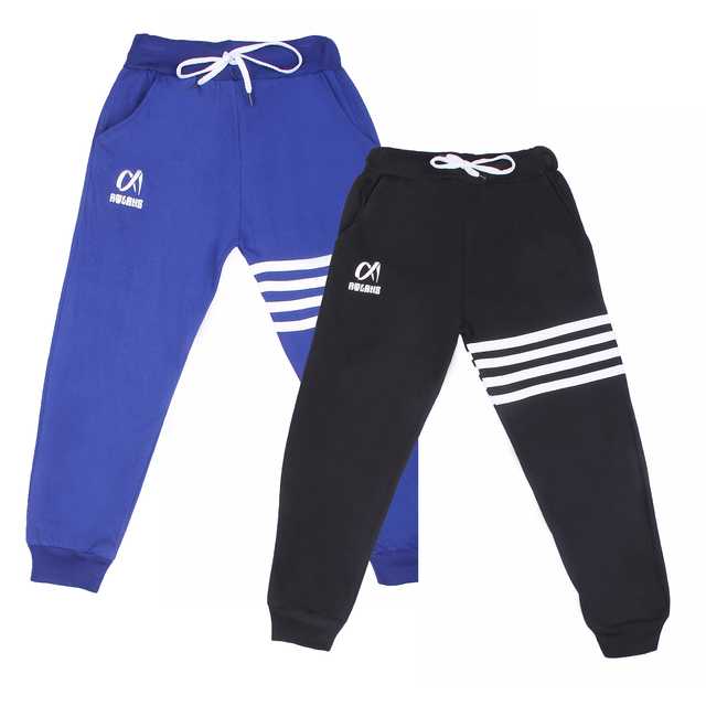 Casual Trackpant for Boys (Pack Of 2) (Royal Blue & Black, 12-13 Years) (A-12)