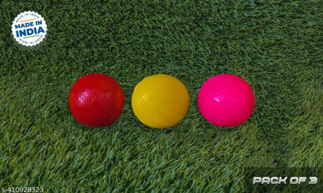 PVC Cricket Balls (Multicolor, Pack of 3)