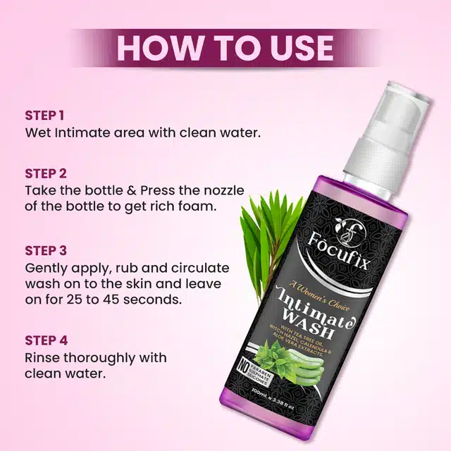 Focufix Tea Tree & Aloe Vera Extracts Intimate Wash (100 ml)