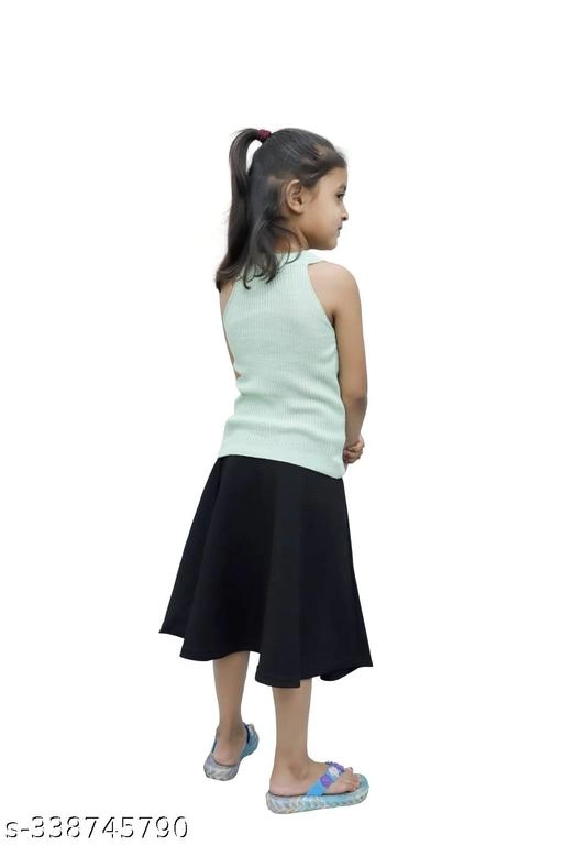 Cotton Blend Solid Top for Girls (Sea Green, 1-2 Years)