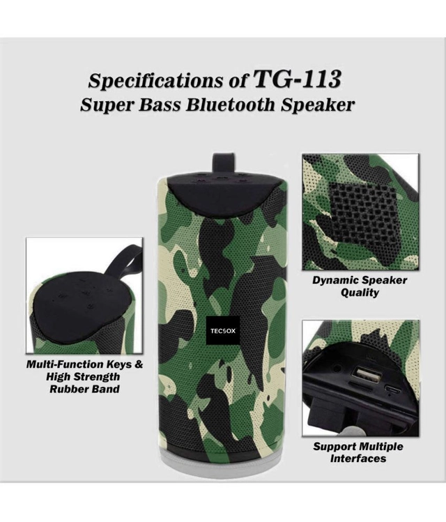 Tecsox Stone Speaker 5 W Bluetooth Speaker Bluetooth v5.0 with USB,SD card Slot,Aux,3D Bass Playback Time 6 hrs Cemo