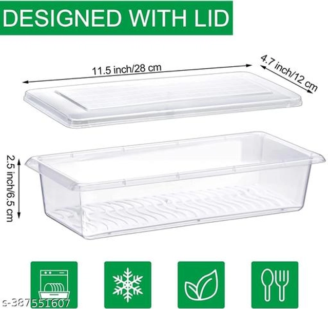 Plastic Fridge Storage Containers (Transparent, 1500 ml) (Pack of 4)