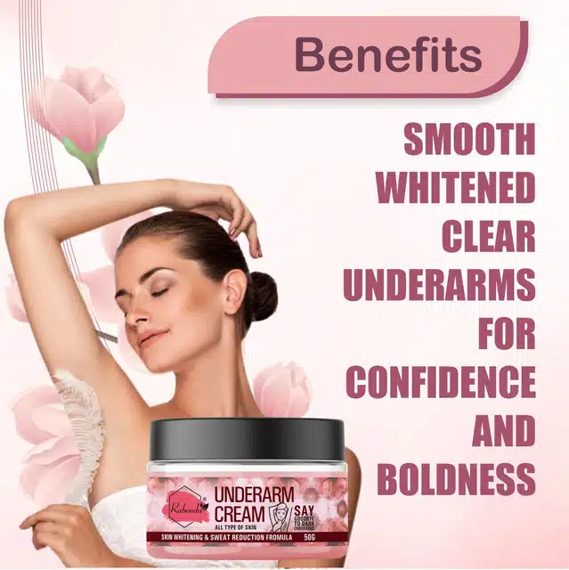 Rabenda Underarm and Neck Back Whitening Cream for Lightening & Brightening All Skin Types (50 g, Pack of 1) (K-29)