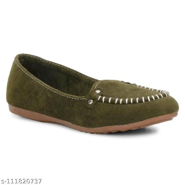 Loafers for Women (Olive, 3)