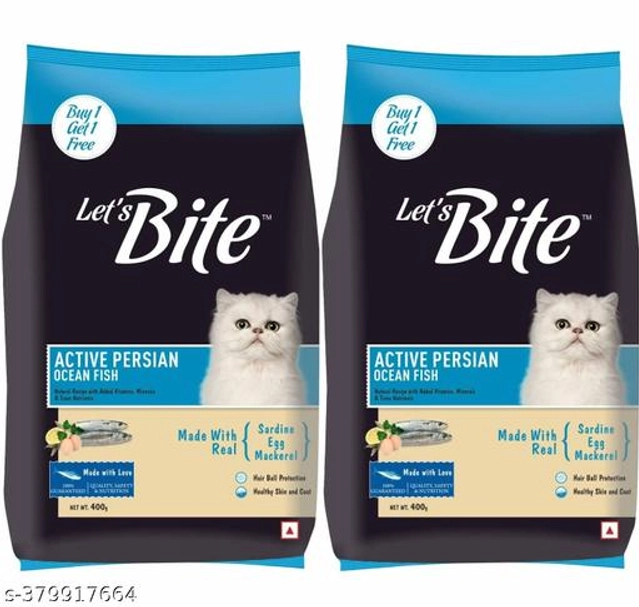 Let's Bite Ocean Fish Pet Food for Cats (400 g, Pack of 2)