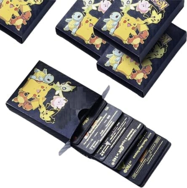 Foil 55 Pcs Playing Cards for Kids (Black, Set of 1)