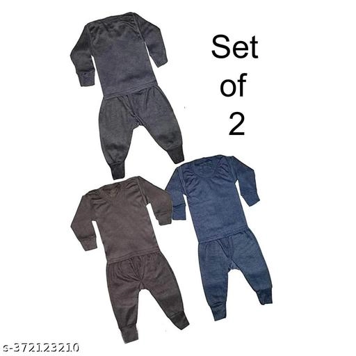 Woolen Thermal Set for Kids (Multicolor, 0-3 Months) (Set of 2)