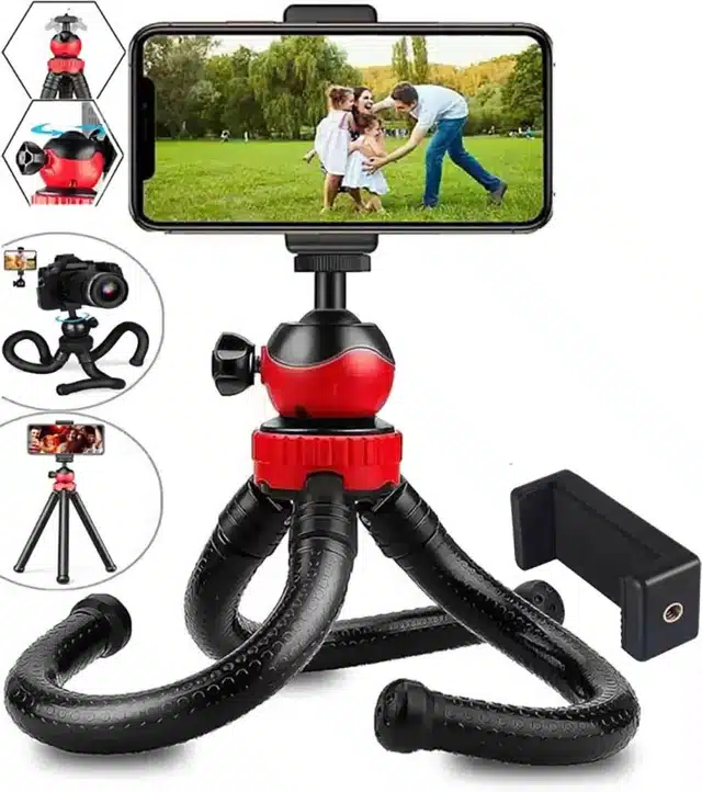 360 Degree Rotating Ball Head Mini Tripod (Black, 15 Inch) (SK-66)