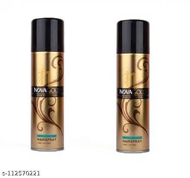 Nova Gold Professional Hair Spray (Gold, 200 ml) (Pack of 2)