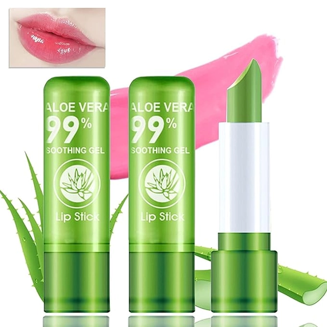 Aloe Vera Color Changing Lip Balm (Pink, 10 g) (Pack of 3)