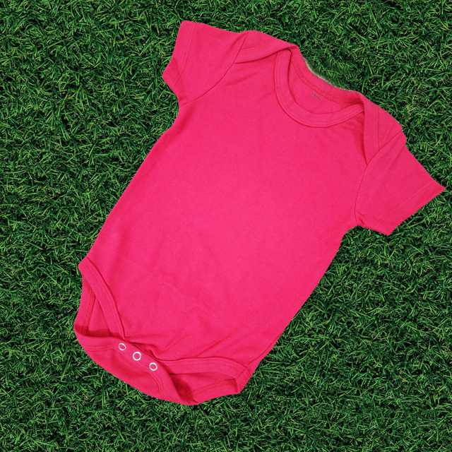 AXOLOTL Pure Bio Washed Cotton Unisex Baby Romper (Pink, 0-3 Months) (A-7)
