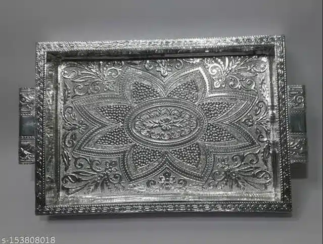 Wooden Tray for Kitchen (Silver)