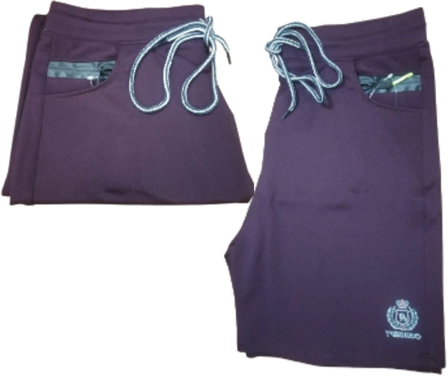 Lycra Solid Shorts for Men (Purple, M)