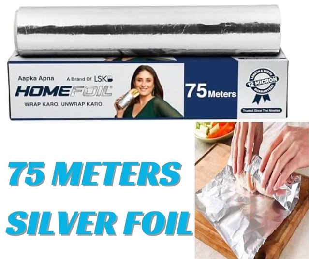 Aluminium Home Foil for Kitchen (Silver, 75 m)