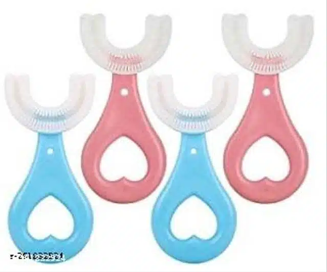 U Shaped Toothbrush for Kids (Multicolor, Pack of 4)