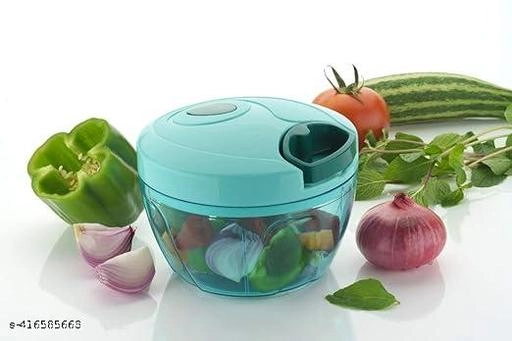 Plastic Manual Vegetables & Fruits Chopper (Blue, 350 ml)